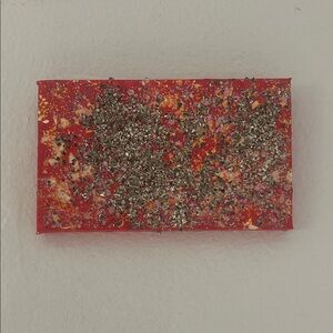 Mini Red Abstract Glitter Canvas Wall Art